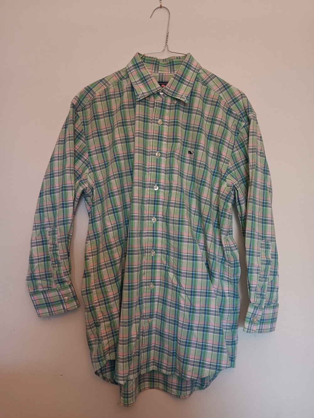 Vineyard Vines Green and Pink Plaid Button-Down Shirt (Price Is Firm)